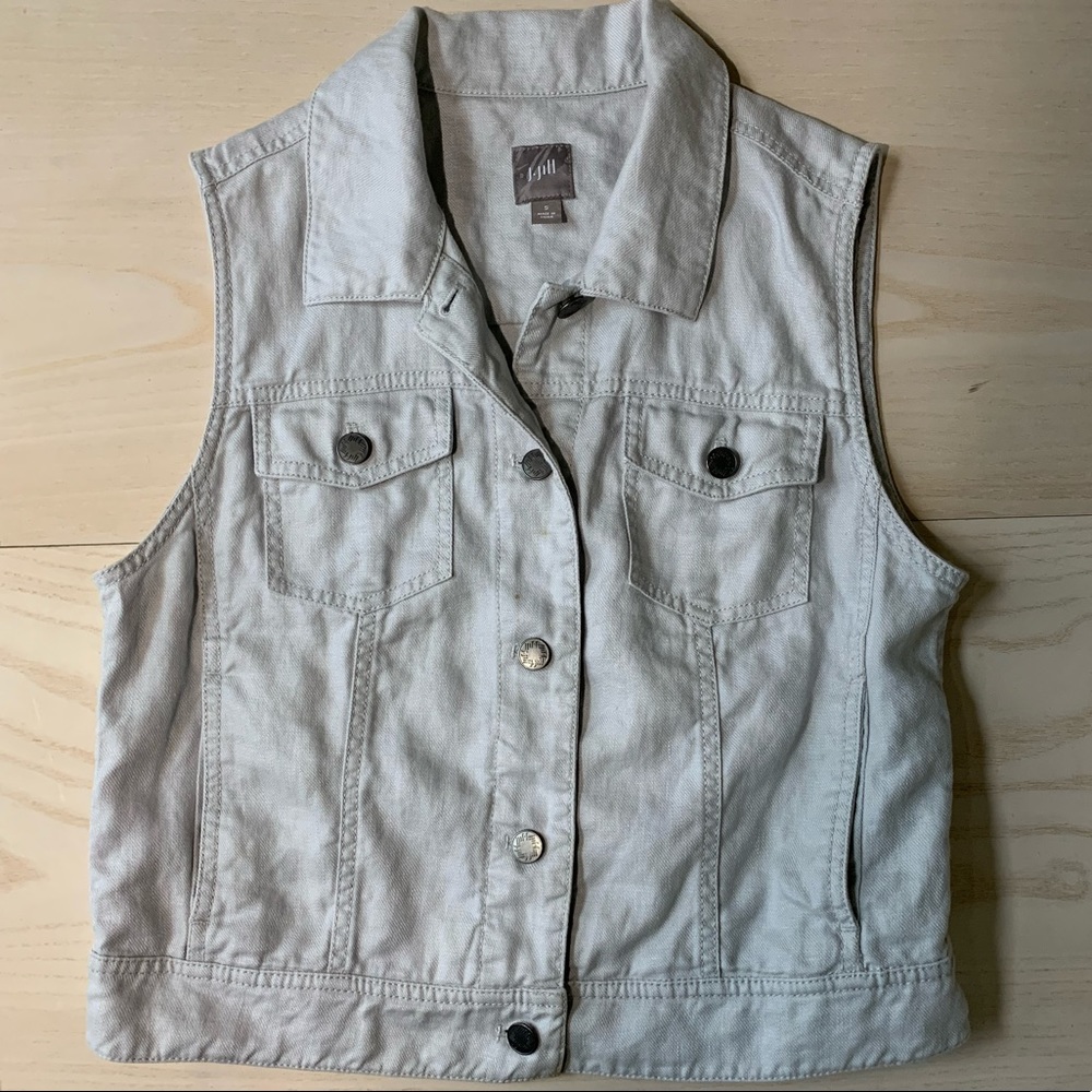 J. Jill Light Wash Jean Jacket Vest